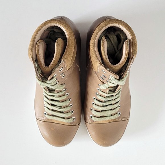 See by Chloé Gondola Leather Lace-up Wedge Sneaker Ankle Shoes - Size 37.5 - Picture 4 of 13